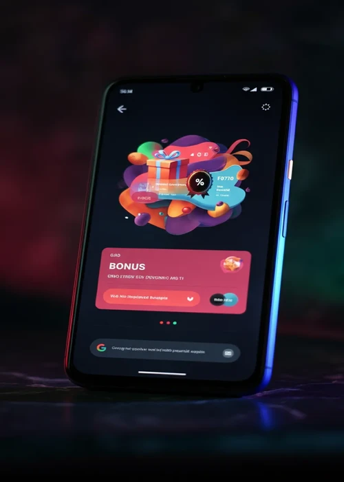 Une sélection de bonus et de promotions du Julius Casino affichée sur un écran de smartphone, symbolisant les opportunités de gains mobiles.